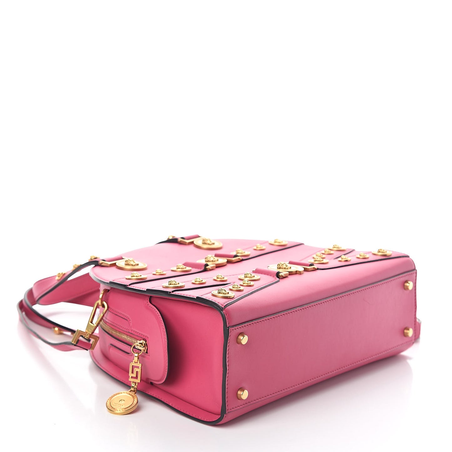 Calfskin Medallion Tribute Bowling Bag Pink