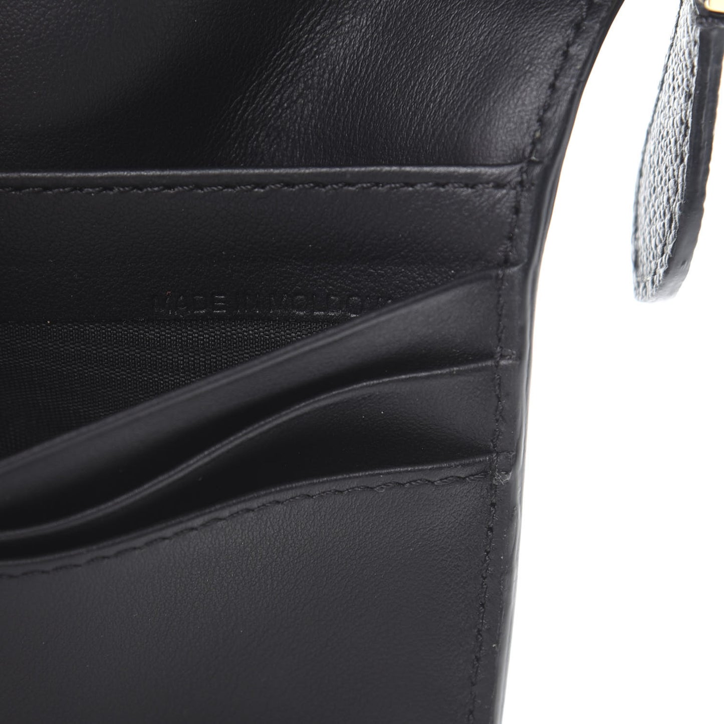 Grained Calfskin Zip Wallet Black