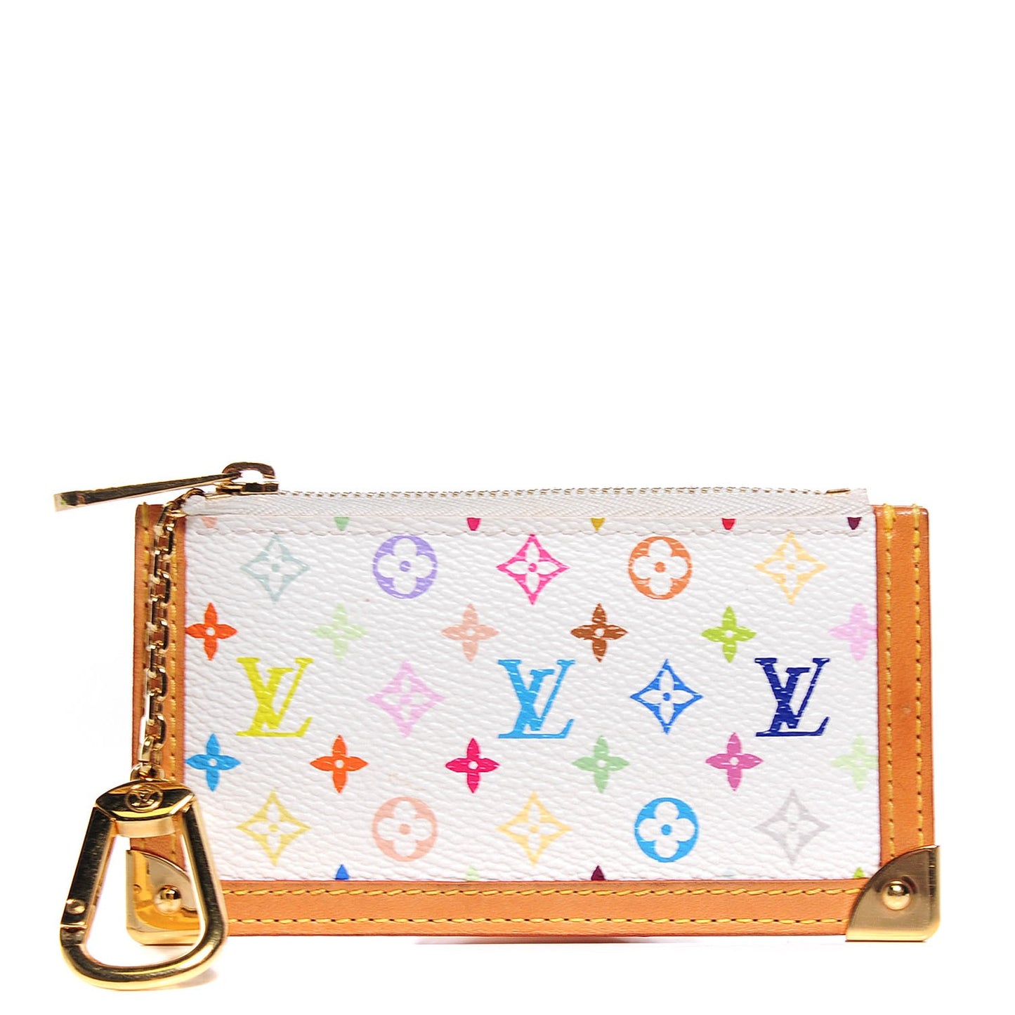 Monogram Multicolor Key Pouch White