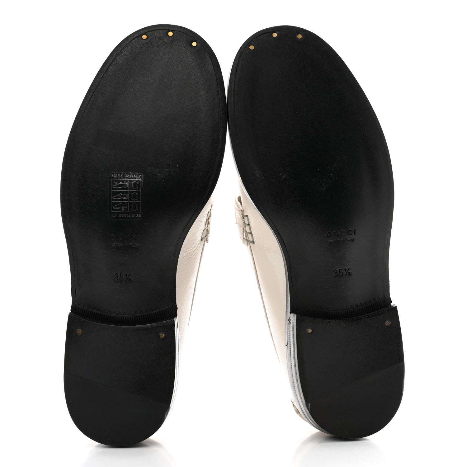 Gucci Goatskin Womens Logo 15mm Loafers 35.5 Mystic White 5 of 11