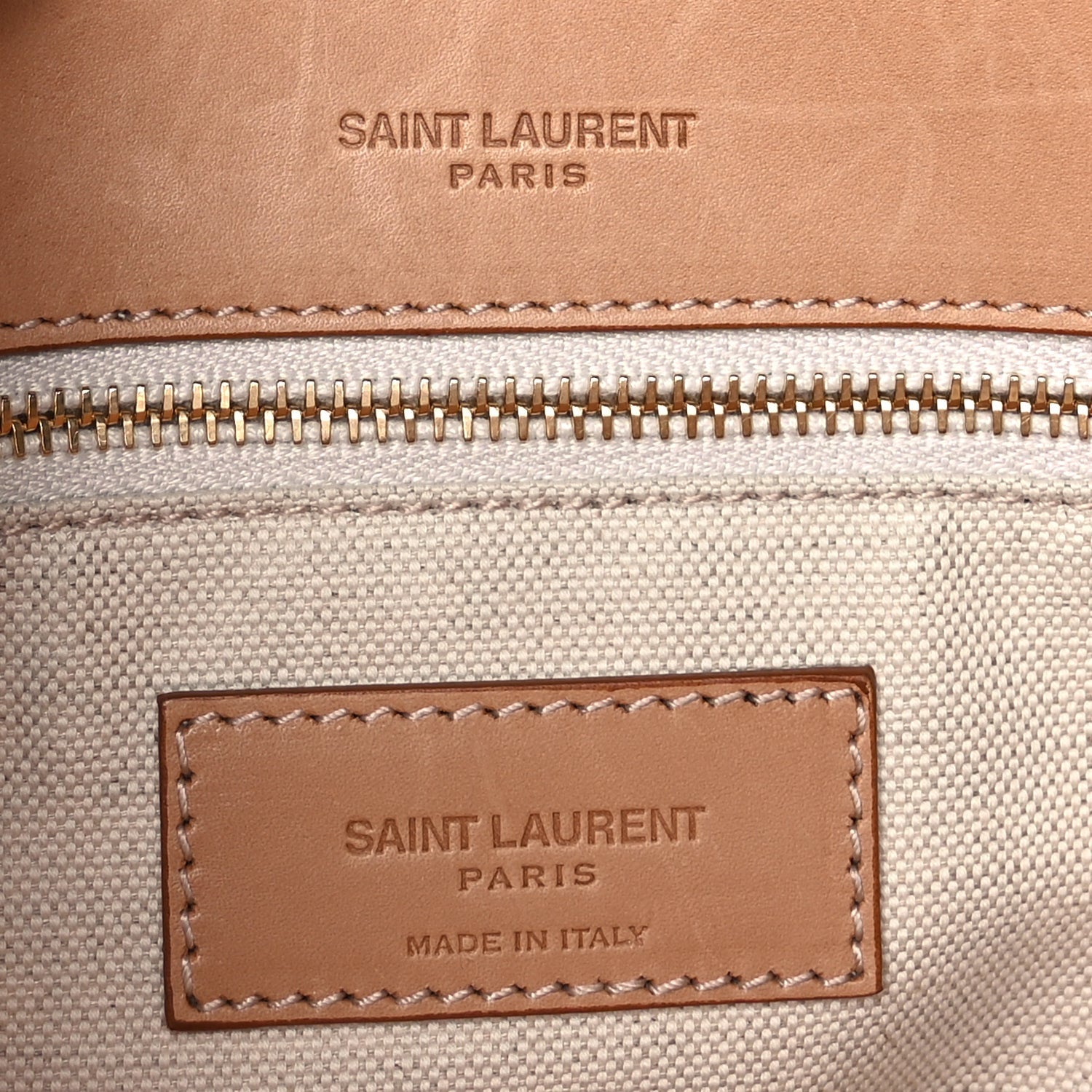 Saint Laurent Cotton Canvas Vintage Calfskin Monogram Medium Niki Chain Satchel  Cream Tan 5 of 8