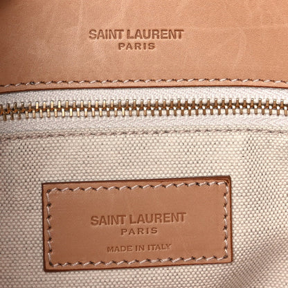 Saint Laurent Cotton Canvas Vintage Calfskin Monogram Medium Niki Chain Satchel  Cream Tan 5 of 8