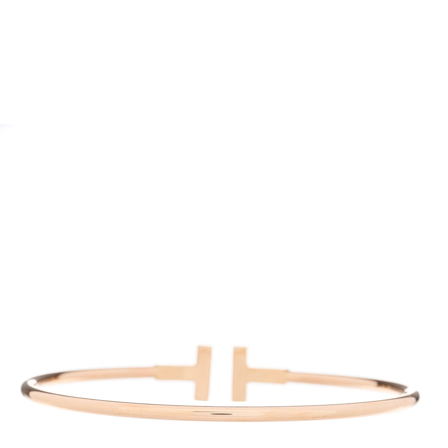 18K Rose Gold Diamond T Wire Bracelet