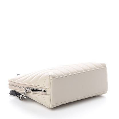 Saint Laurent Lambskin Y Quilted Monogram Loulou Cosmetic Case Ivory 3 of 7