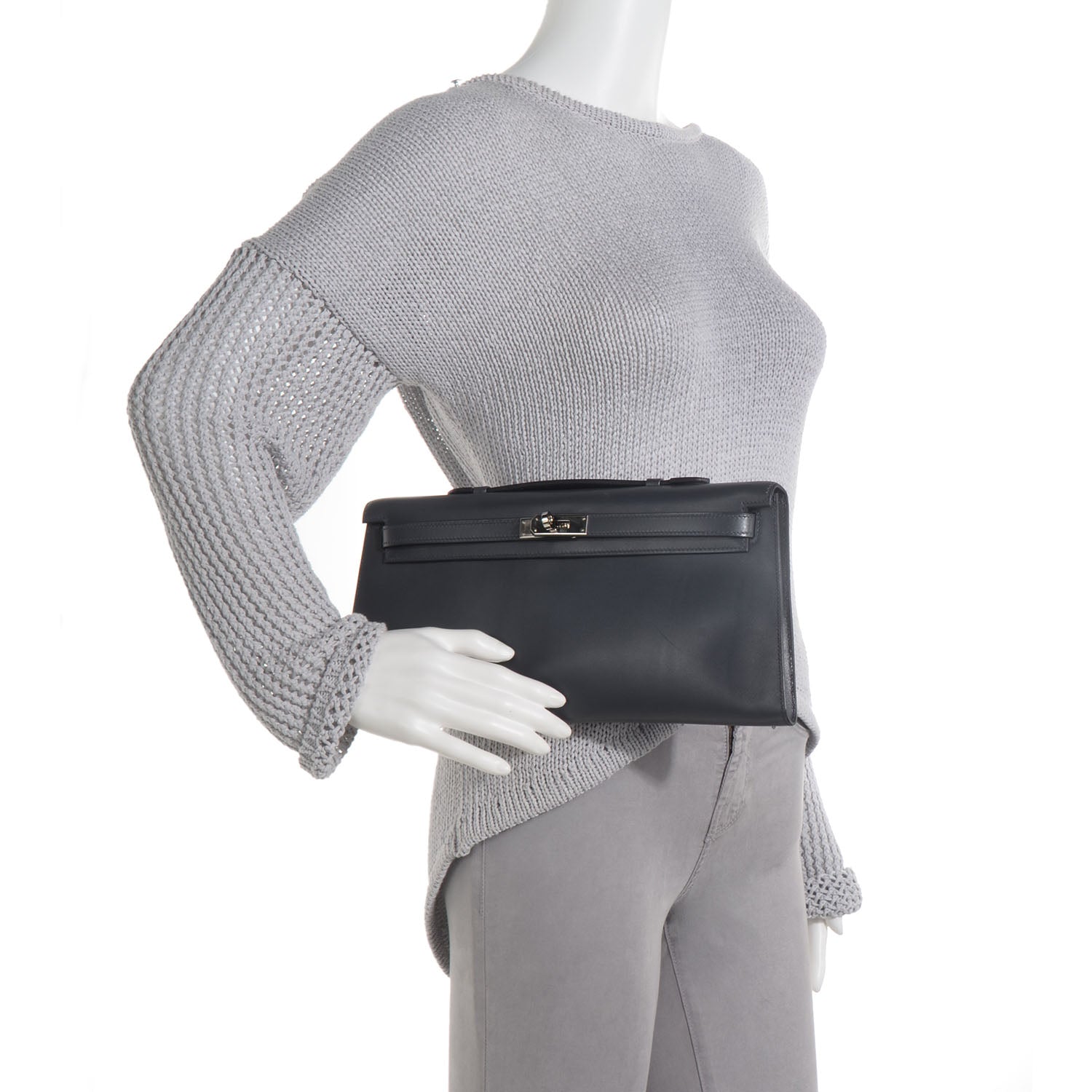 Hermes Box Kelly Longue Pochette Graphite 2 of 8