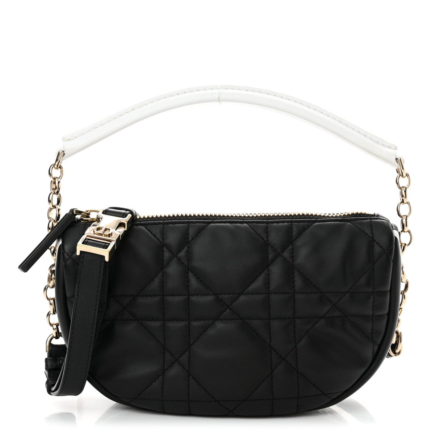 Lambskin Cannage Small Dior Vibe Hobo Bag Black