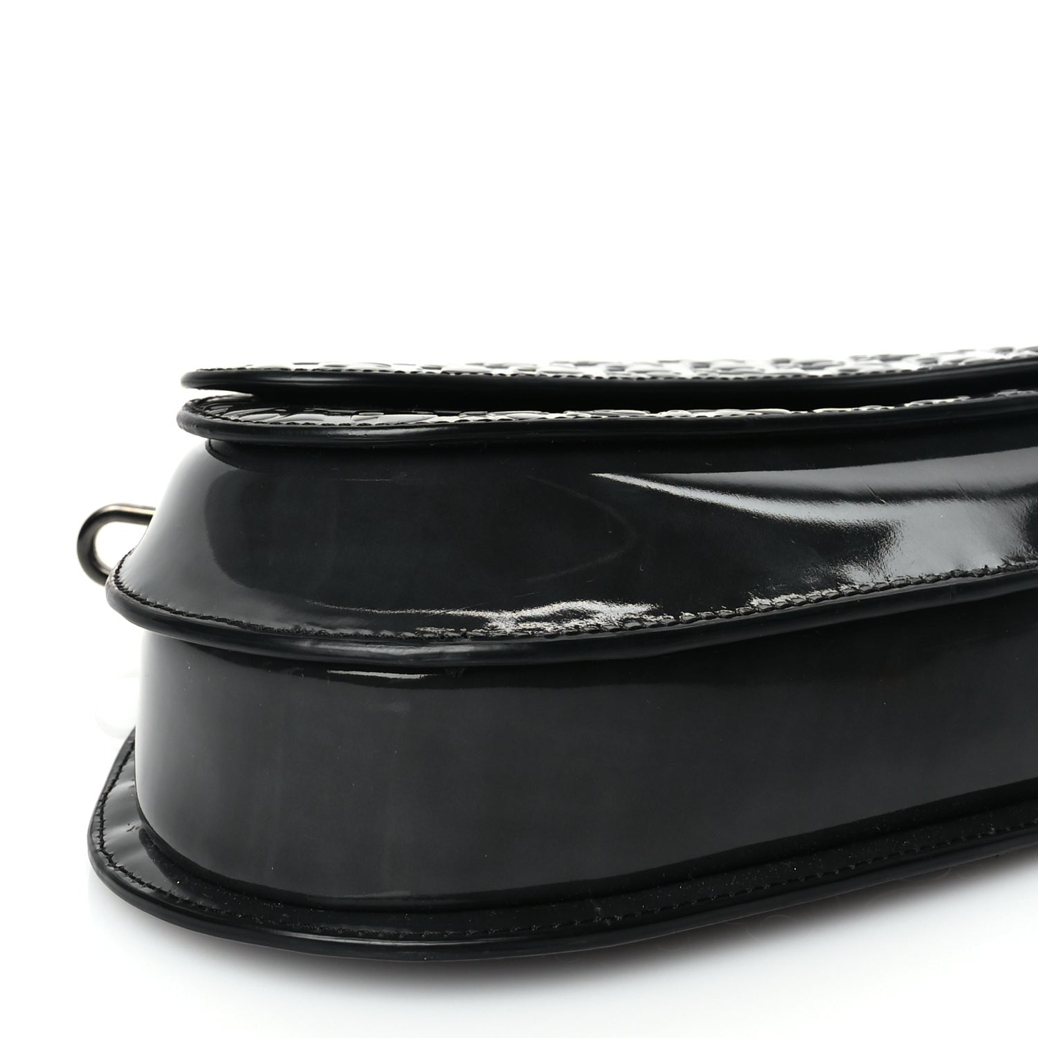 Christian Dior Patent Oblique Embossed Saddle Boxy Bag Black 7 of 8