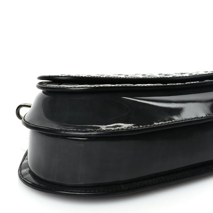 Christian Dior Patent Oblique Embossed Saddle Boxy Bag Black 7 of 8