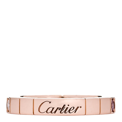 Cartier 18K Pink Gold Diamond Pink Sapphire Lanieres Ring 47 4.25 1 of 5