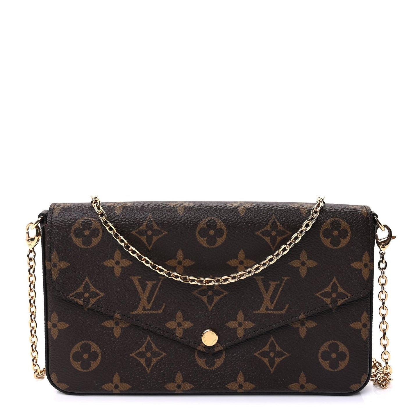 Monogram Pochette Felicie Chain Wallet Fuchsia