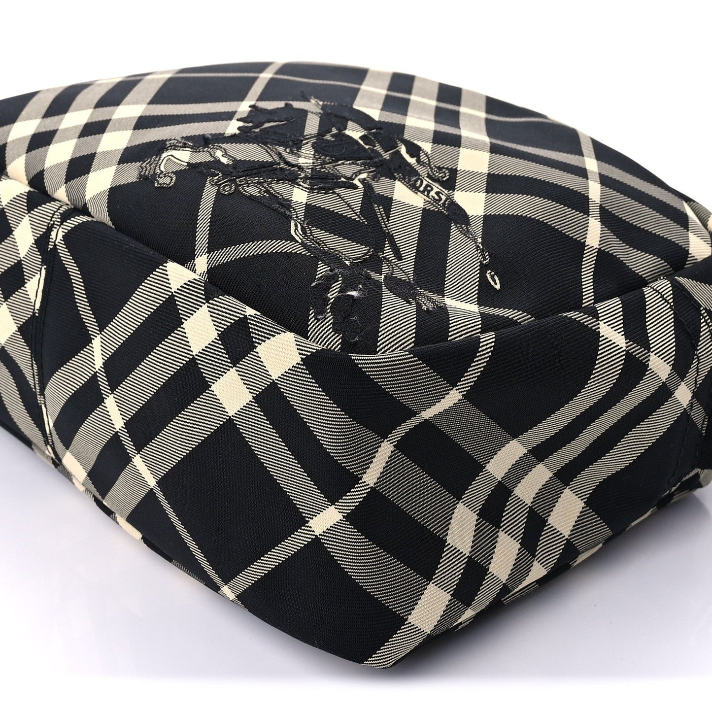 Canvas Check EKD-applique Crossbody Bag Black Calico
