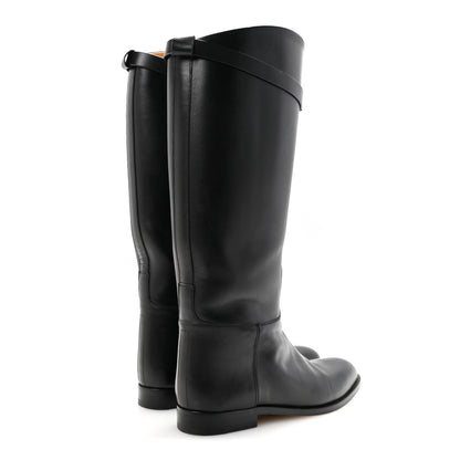 Hermes Box Kelly Jumping Boots 37.5 Black 5 of 9