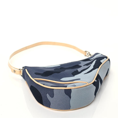 Christian Dior Canvas Camouflage Mini Saddle Pochette Blue 3 of 9