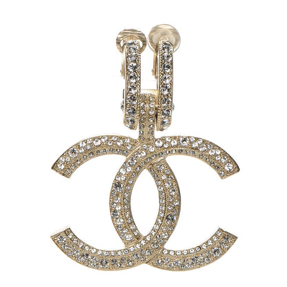 Chanel Crystal CC Single Clip On Earring Gold 1 of 4