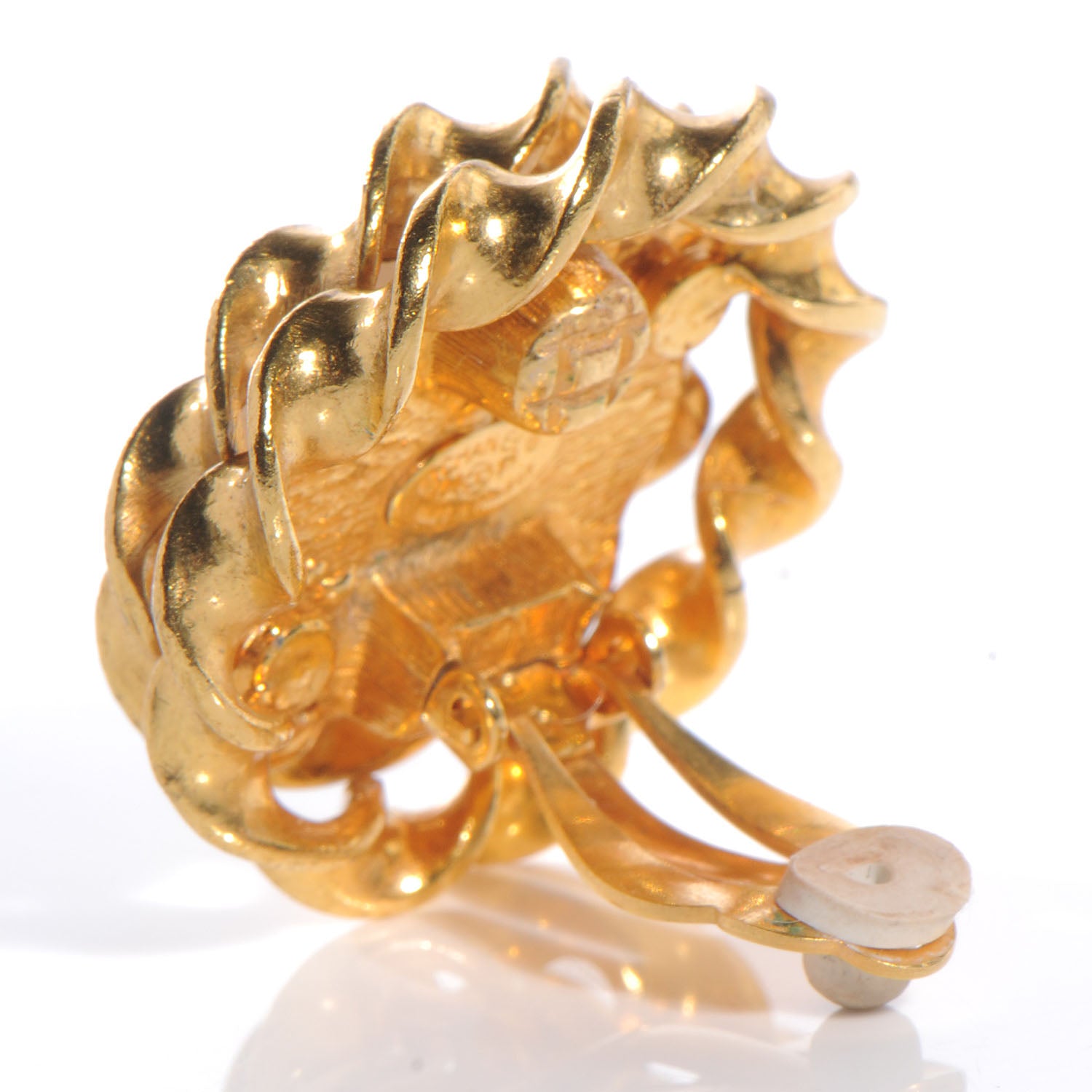 Chanel Pearl Clip On Earrings Gold 3 of 5