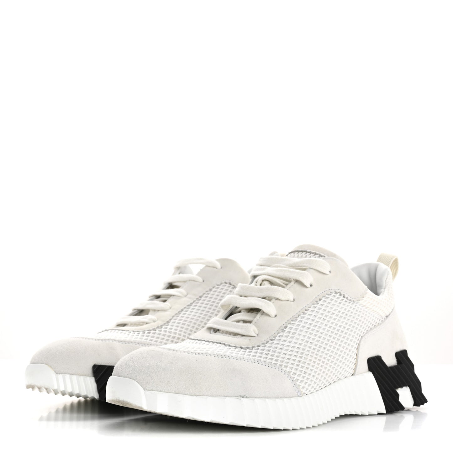 Air Mesh Suede Goatskin Bouncing Sneakers 39 White Black