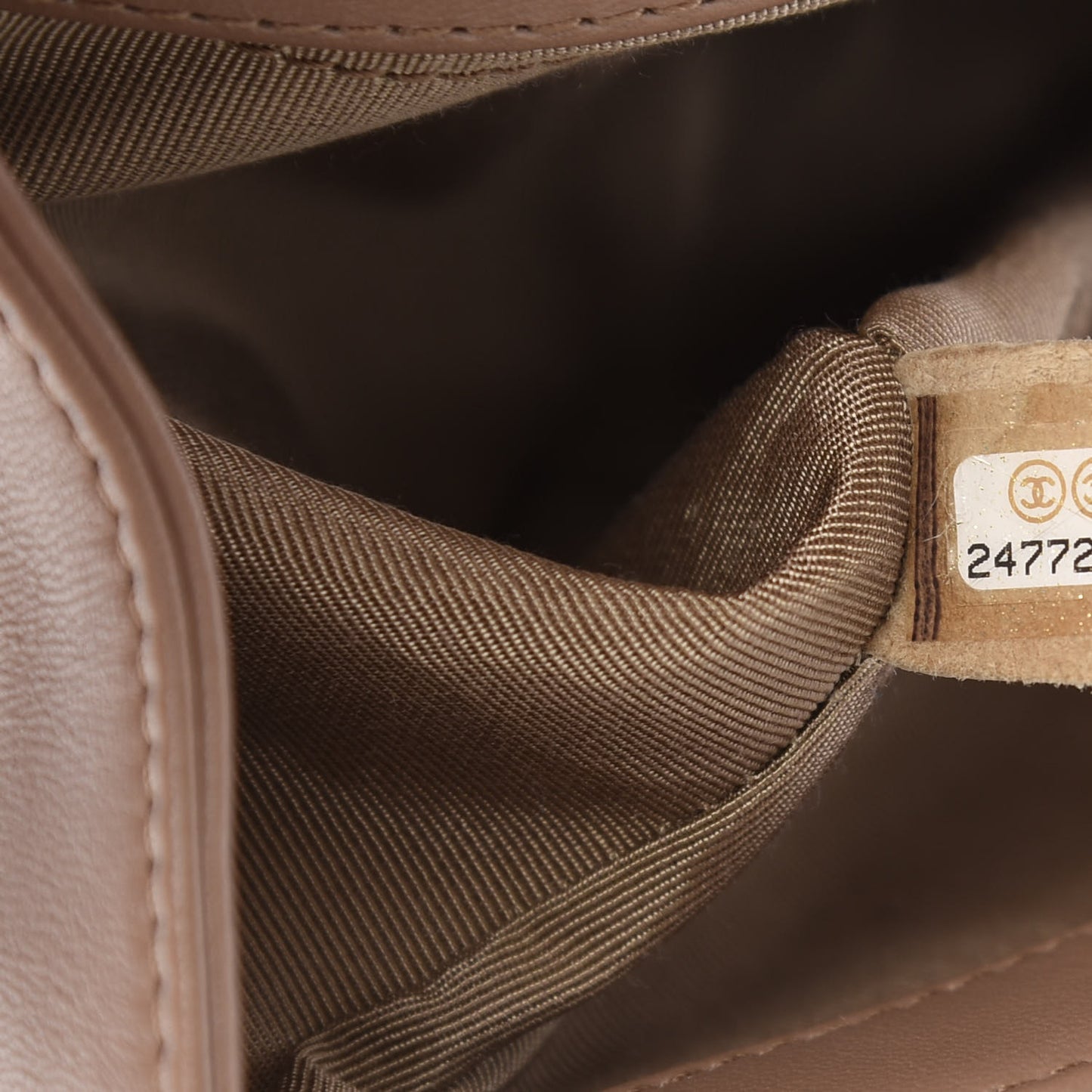 Lambskin Quilted Medium Boy Flap Beige