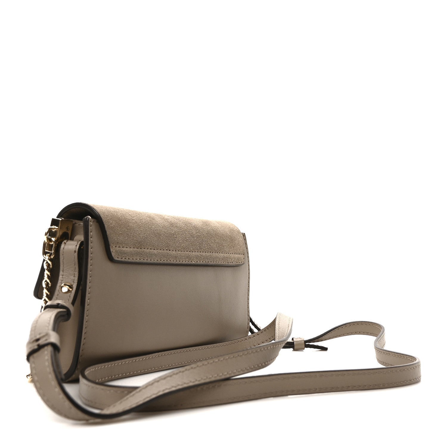 Chloe Suede Calfskin Mini Faye Shoulder Bag Motty Grey 3 of 7