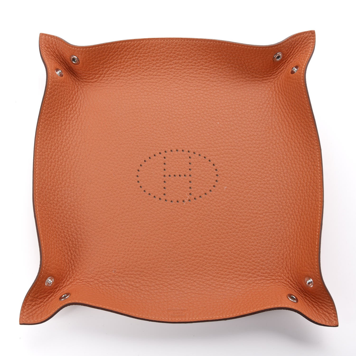 Hermes Taurillon Clemence Mises et Relances Change Tray Potiron 5 of 9