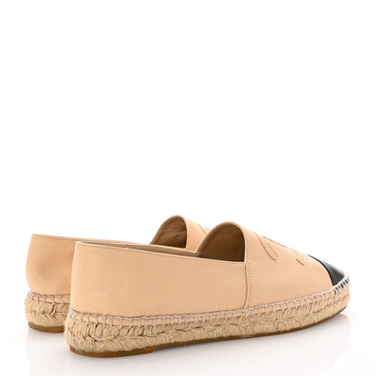 Chanel Lambskin CC Espadrilles 40 Beige Black 5 of 7