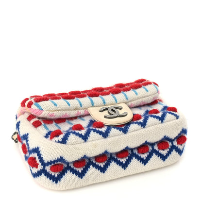 Chanel Cashmere Knit Extra Mini Single Flap White Multicolor 6 of 18