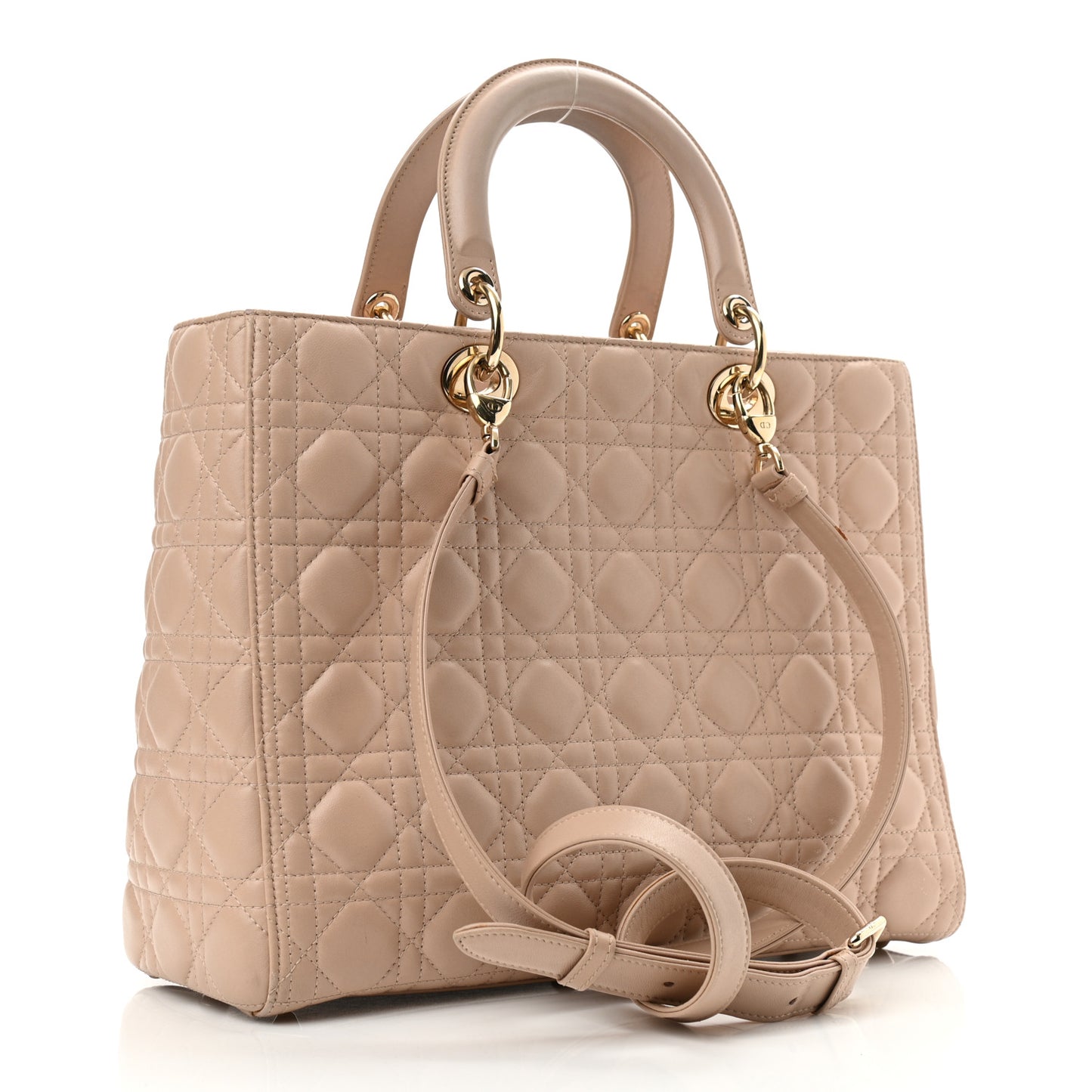 Lambskin Cannage Large Lady Dior Beige