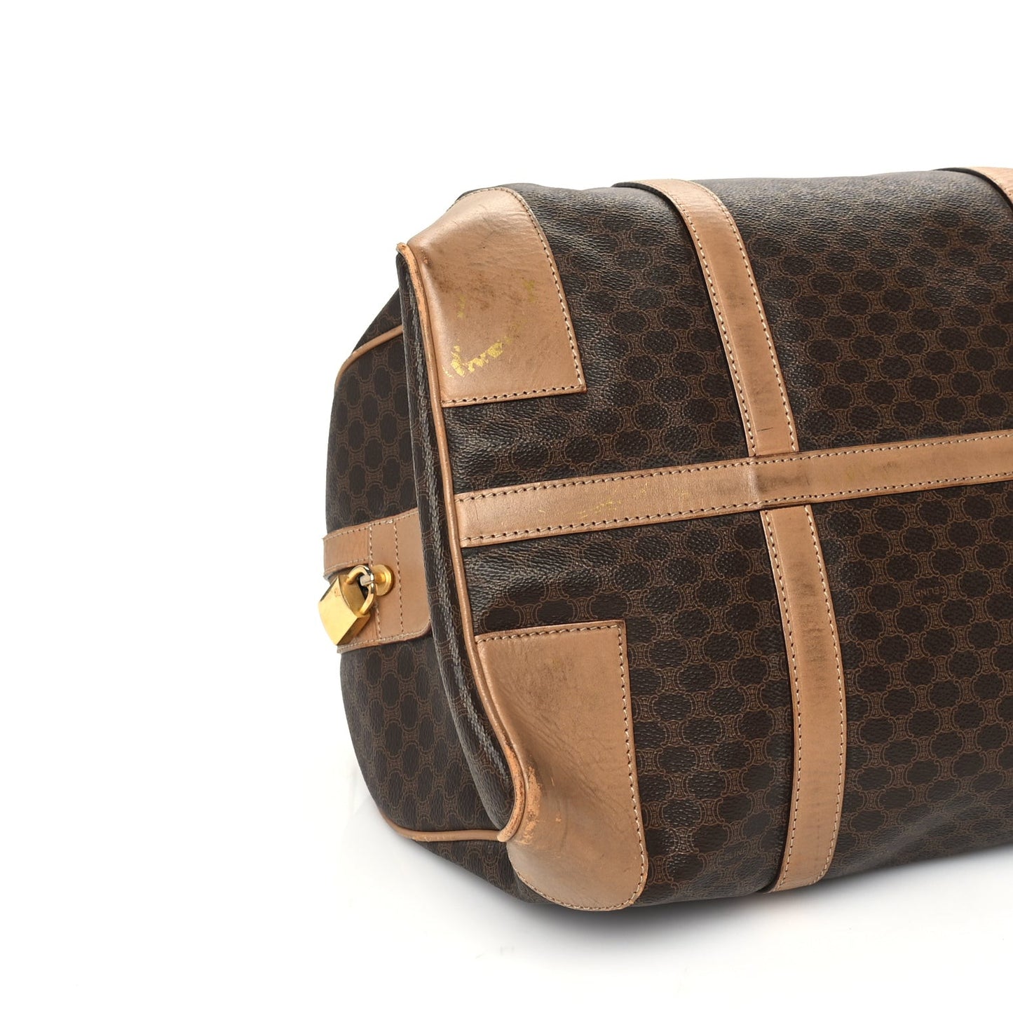 Canvas Calfskin Macadam Boston 40 Duffle Brown