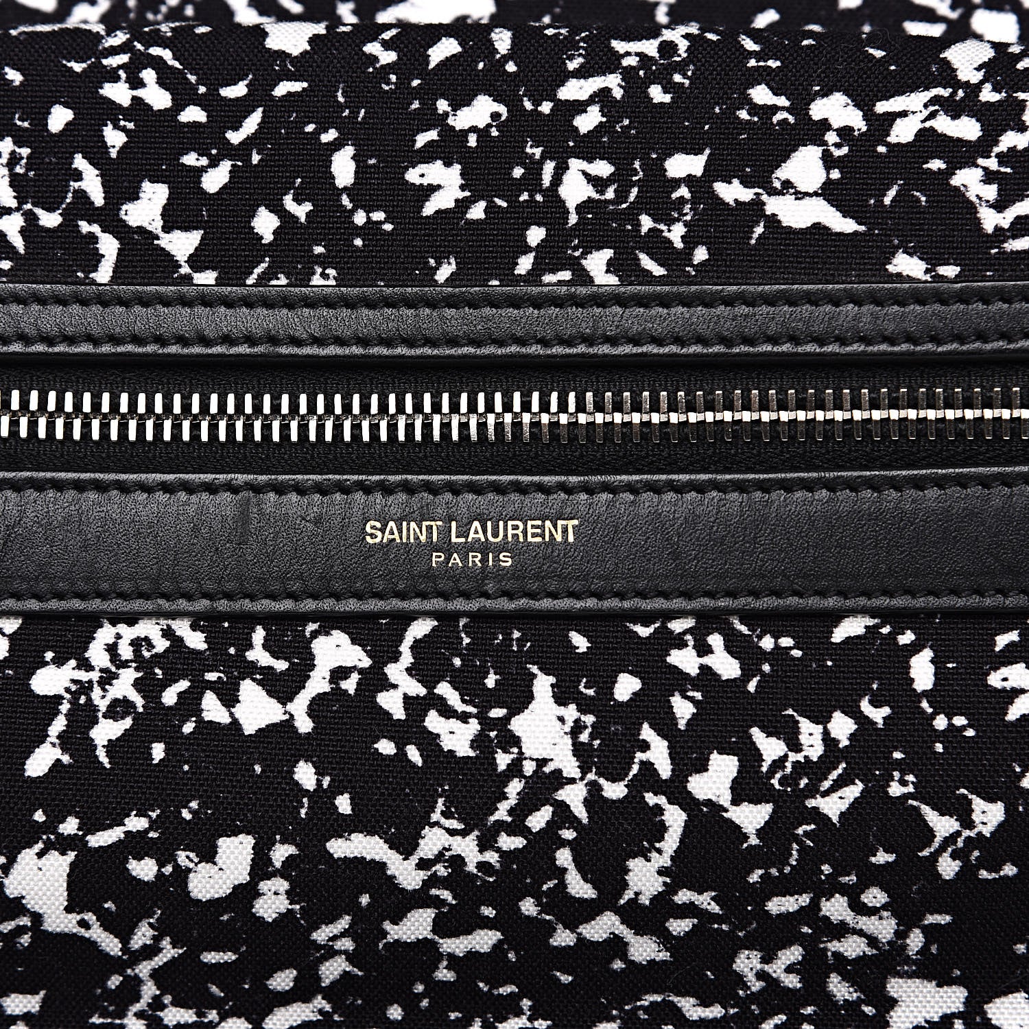 Saint Laurent Printed Canvas Hunting Backpack Black White 10 of 12