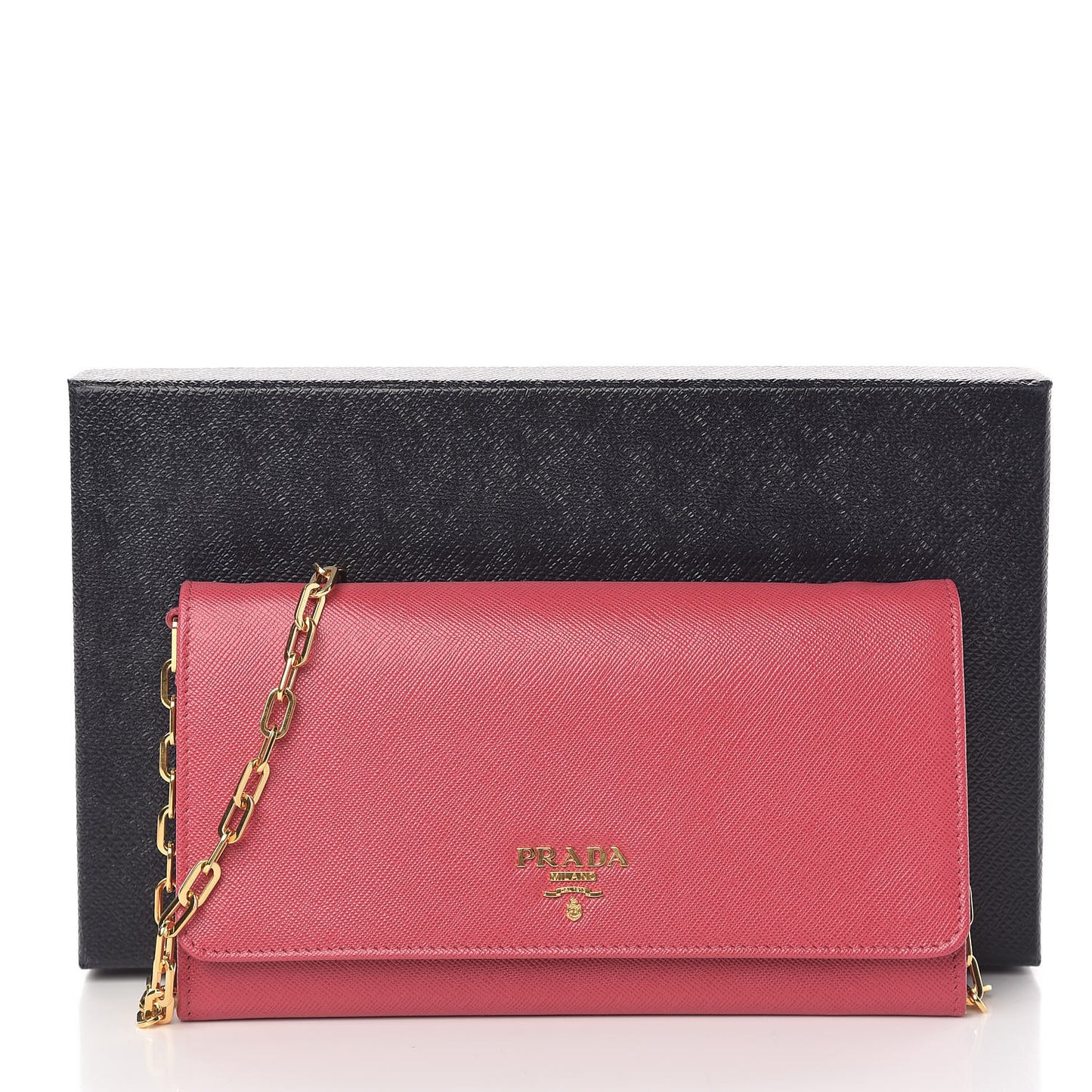 Saffiano Metal Oro Chain Wallet Peonia