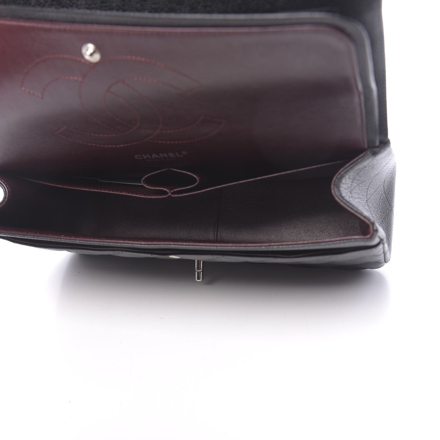 Caviar Quilted Jumbo Double Flap Black