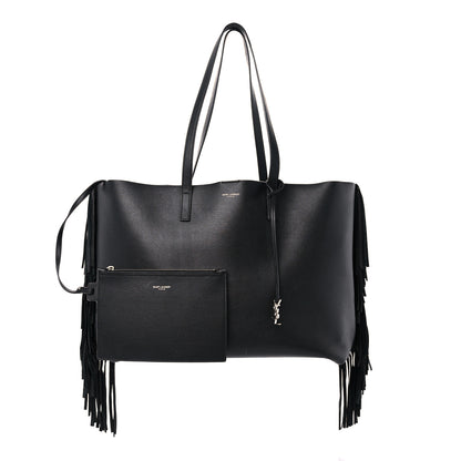 Saint Laurent Calfskin Large Fringe Shopping Tote Black 1 of 18