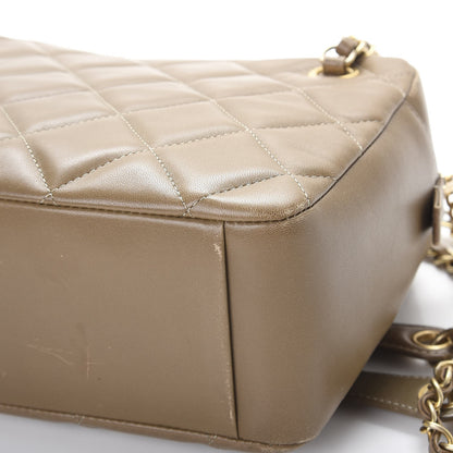 Chanel Lambskin Diamond CC Small Camera Case Khaki Clair 10 of 16