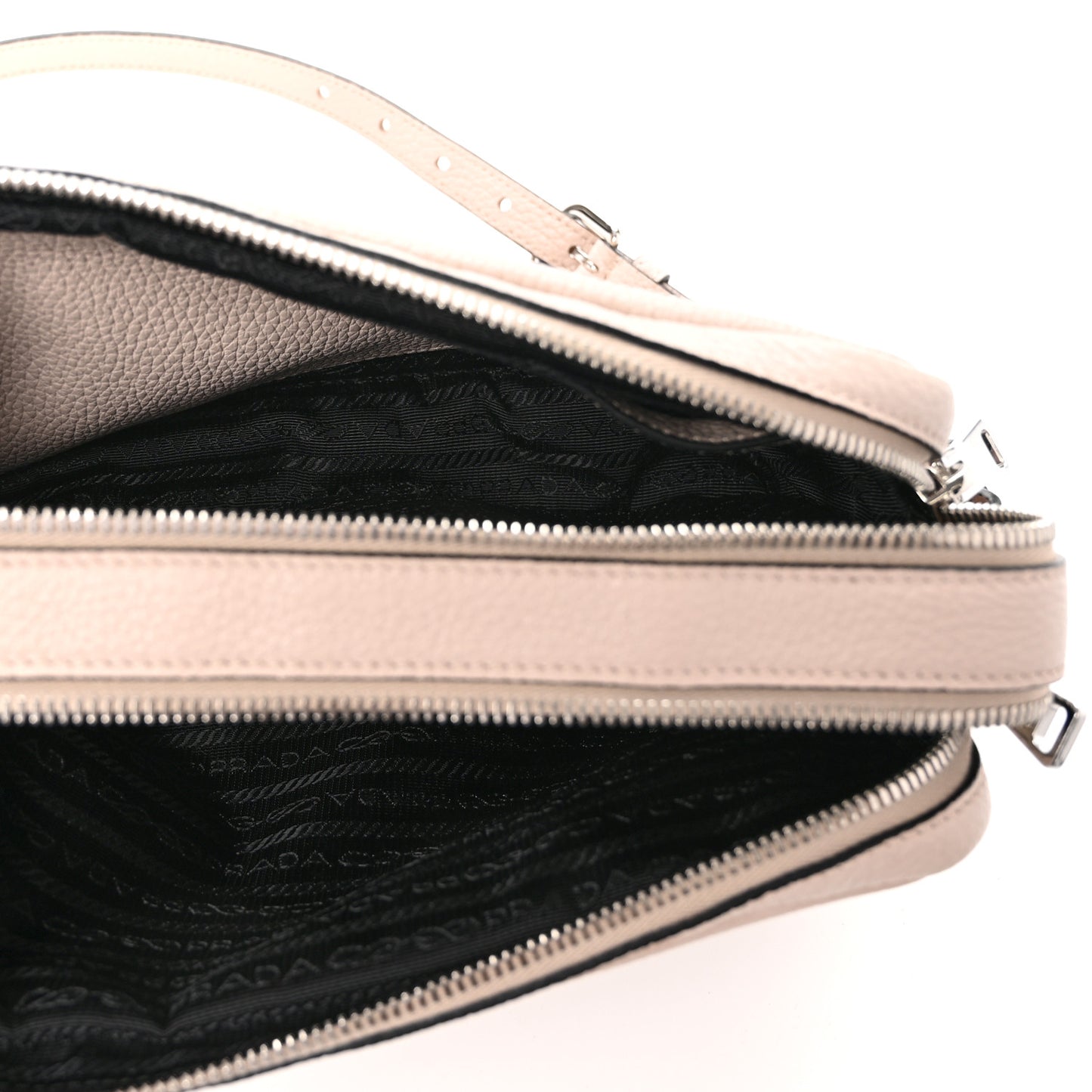 Vitello Daino Soft Medium Double Zip Shoulder Bag Ninfea