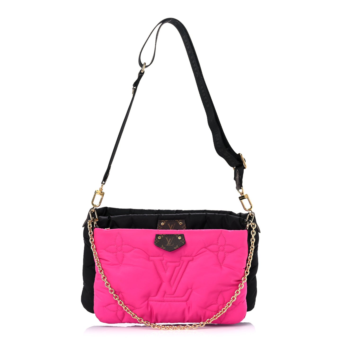 Econyl Monogram Pillow Maxi Multi Pochette Accessories Black Fuchsia