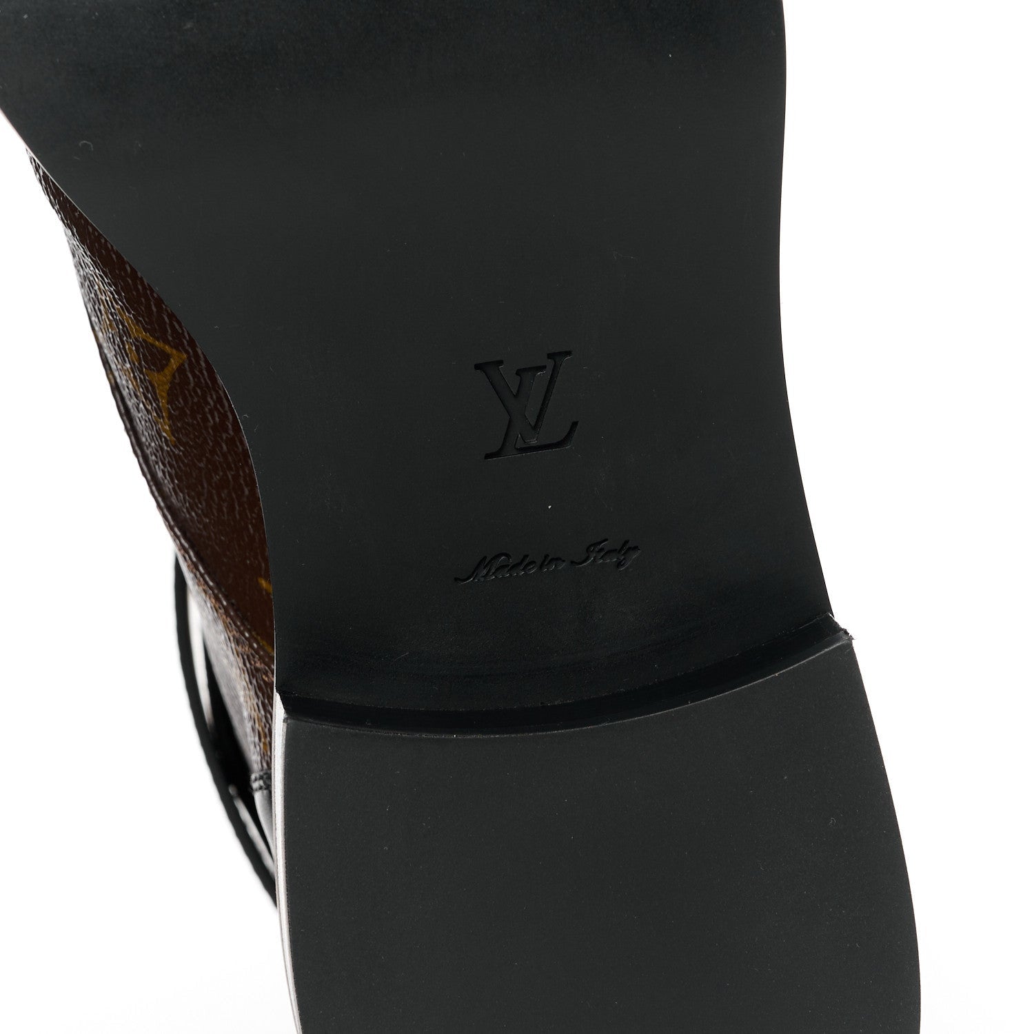 Louis Vuitton Calfskin Monogram Wonderland Flat Ranger Boots 37 Black 6 of 7