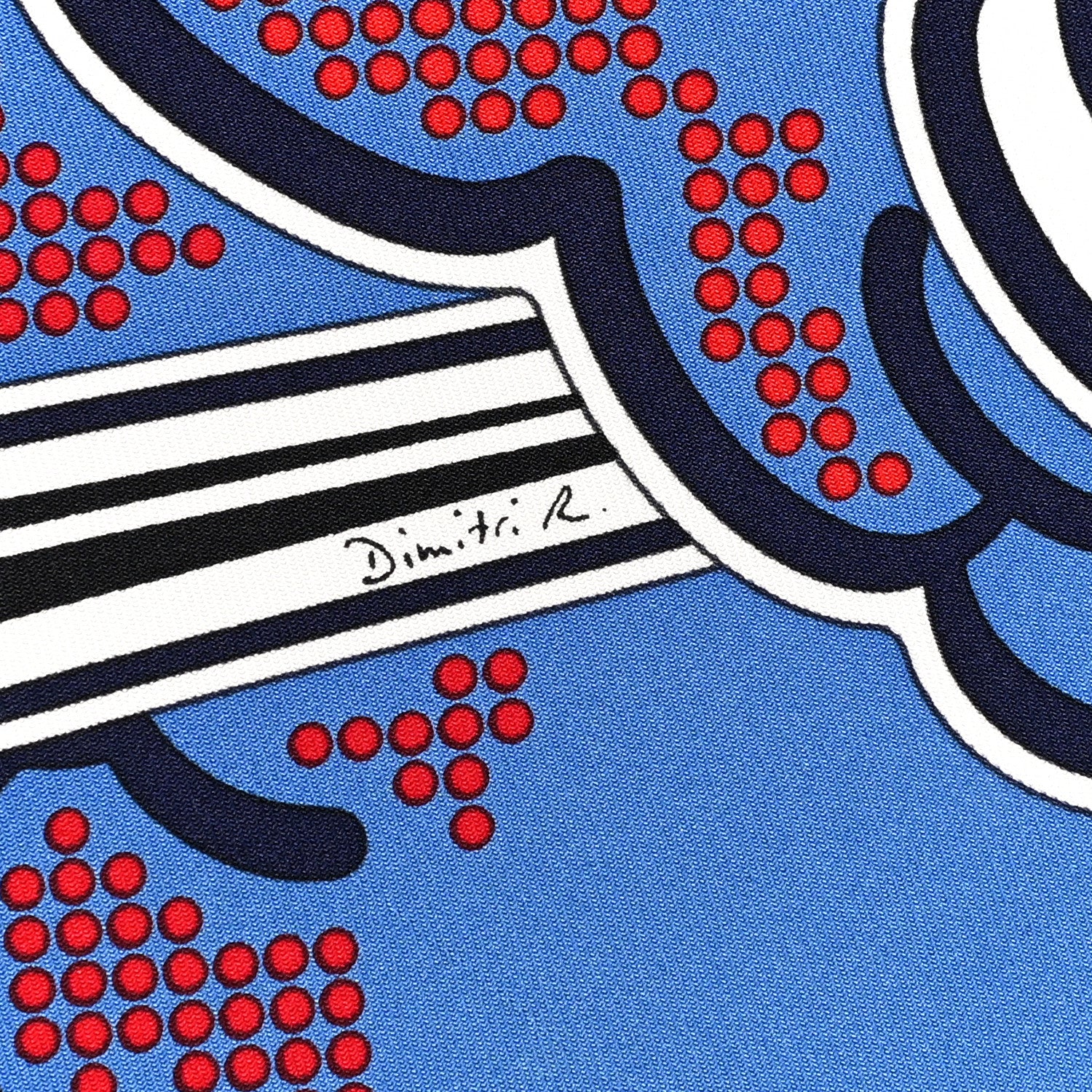 Hermes Silk Pegase Pop Pocket Square Ciel Rouge Bleu Moyen 4 of 7