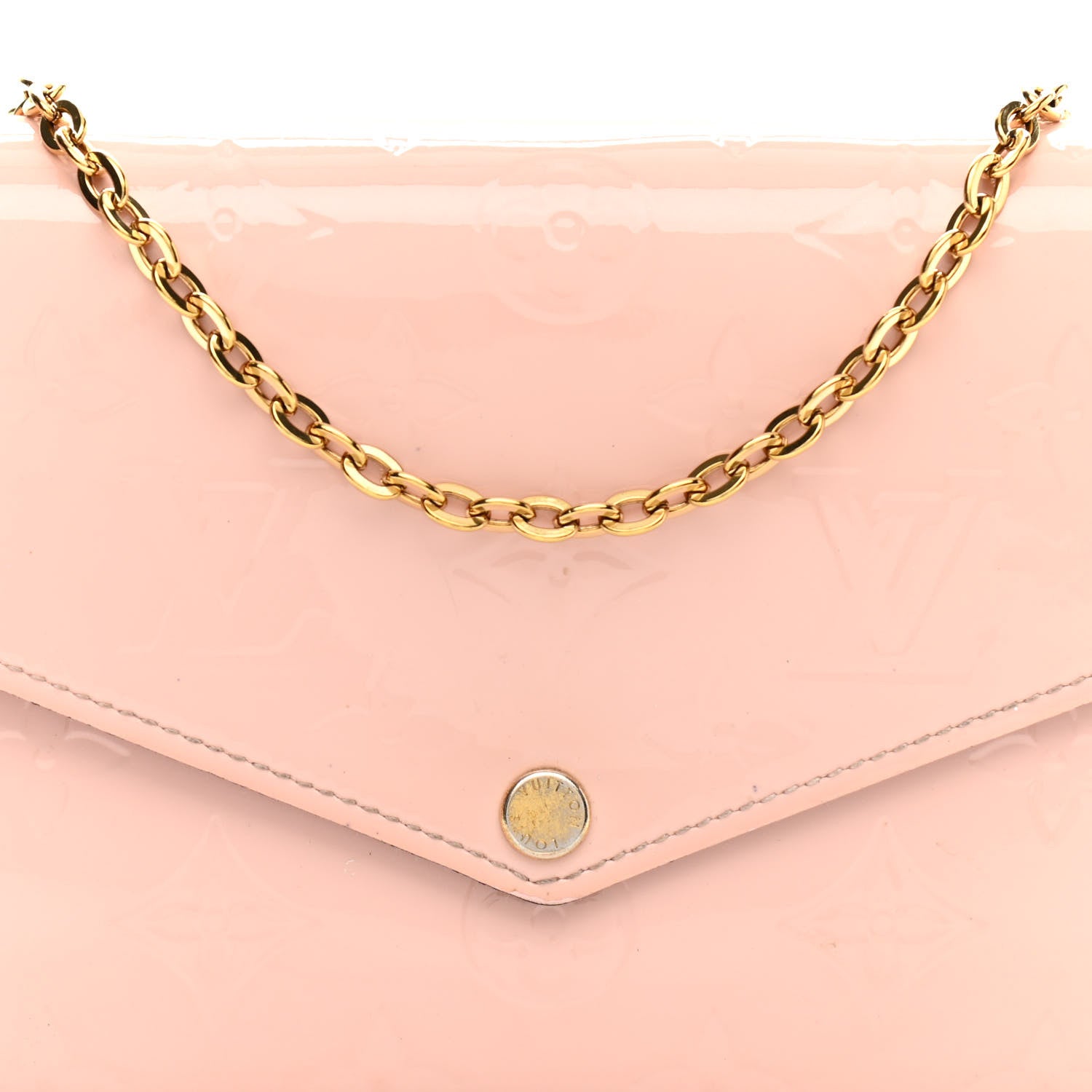 Louis Vuitton Vernis Felicie Chain Wallet Rose Ballerine 9 of 13