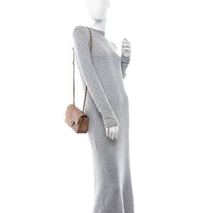 Chanel Lambskin Quilted Mini Rectangular Flap Dark Beige 2 of 11