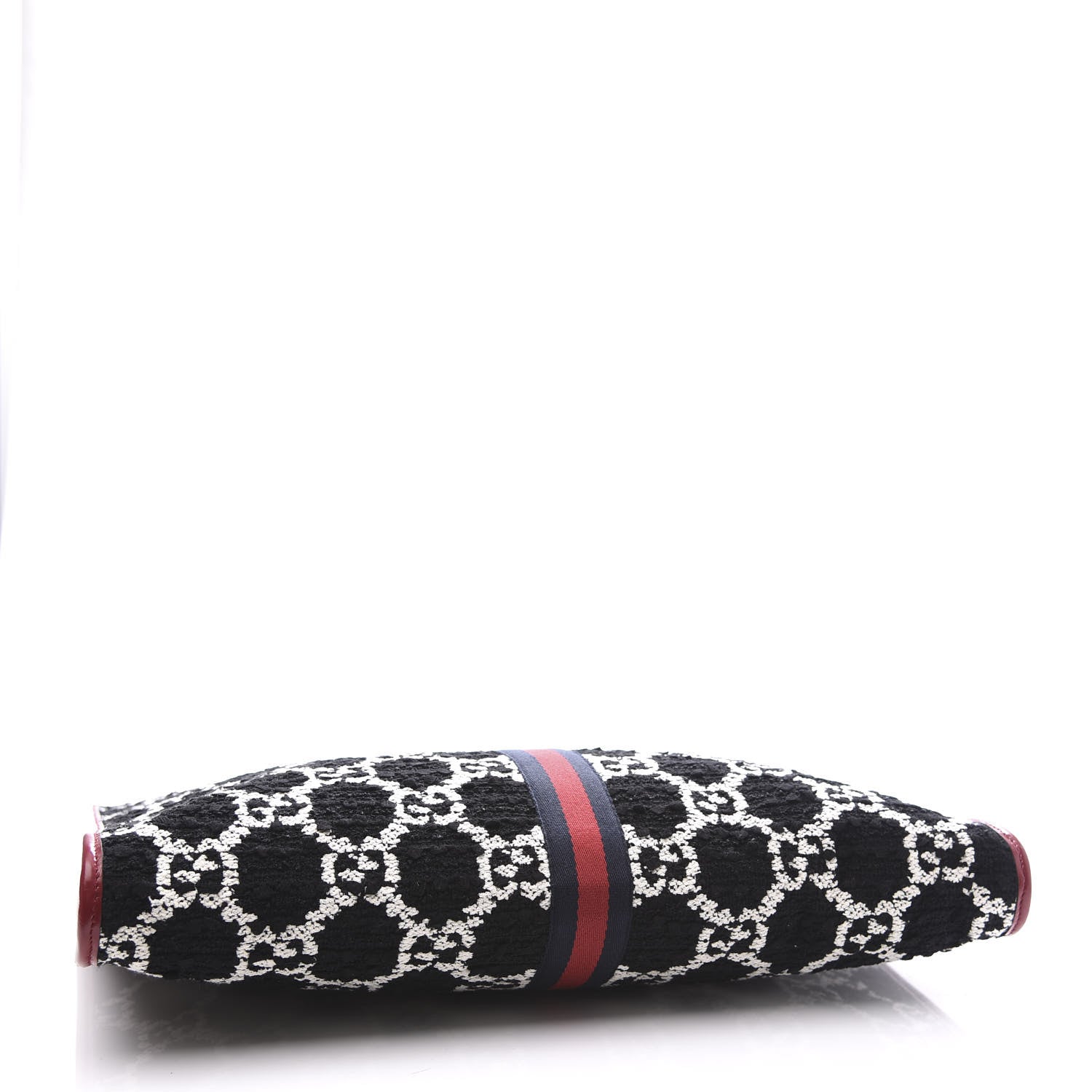Gucci Tweed GG Monogram Large Rajah Chain Tote Romantic Cherry Black White 7 of 12