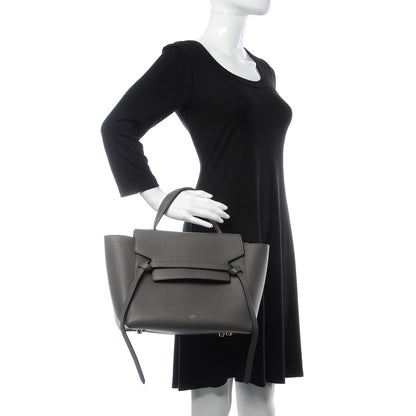 Celine Grained Calfskin Mini Belt Bag Grey 3 of 8