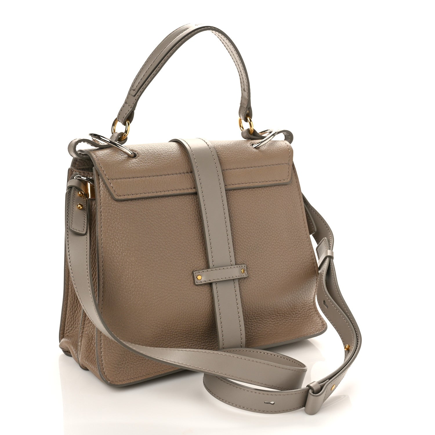 Chloe Shiny Grained Calfskin Small Aby Day Shoulder Bag Motty Grey 2 of 8