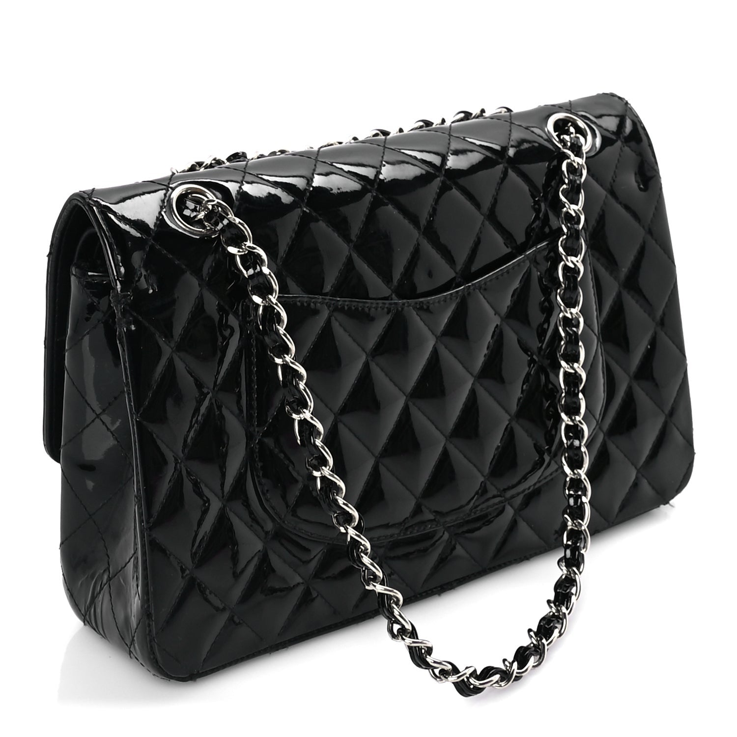 Chanel Patent Quilted Medium Double Flap Black 2 of 7