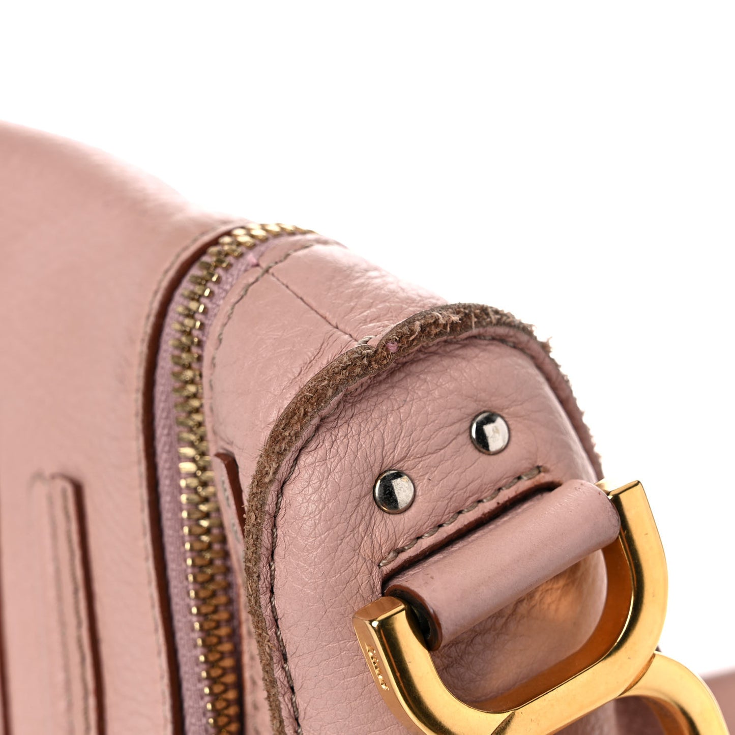 Calfskin Medium Marcie Round Zip Crossbody Blush Nude