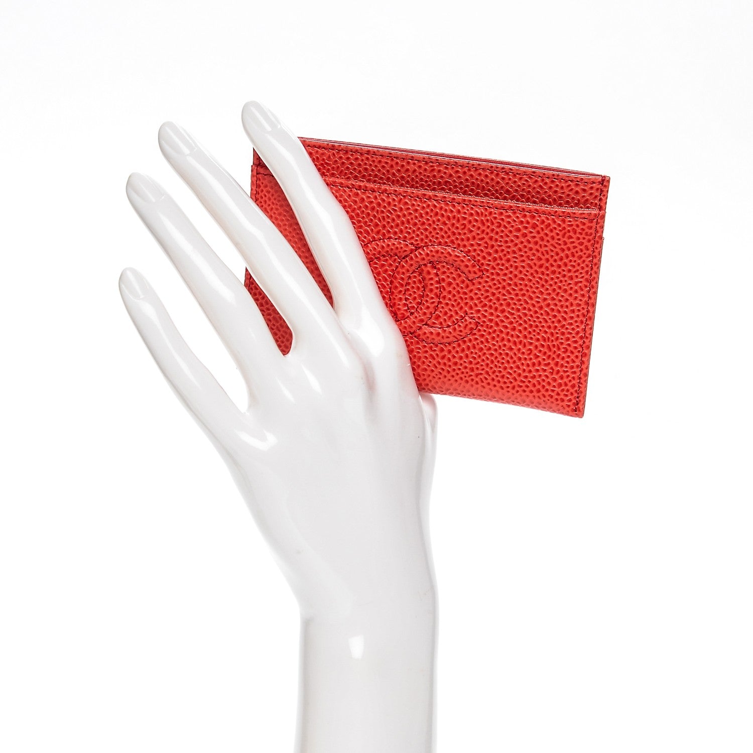 Chanel Caviar Timeless CC Card Holder Light Red 2 of 8