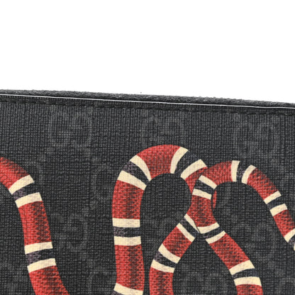 Gucci GG Supreme Monogram Kingsnake Zip Around Wallet Black Grey 7 of 8