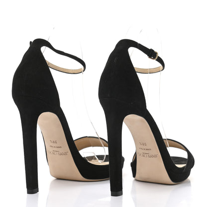 Jimmy Choo Suede Misty 120 Sandals 38.5 Black 4 of 10