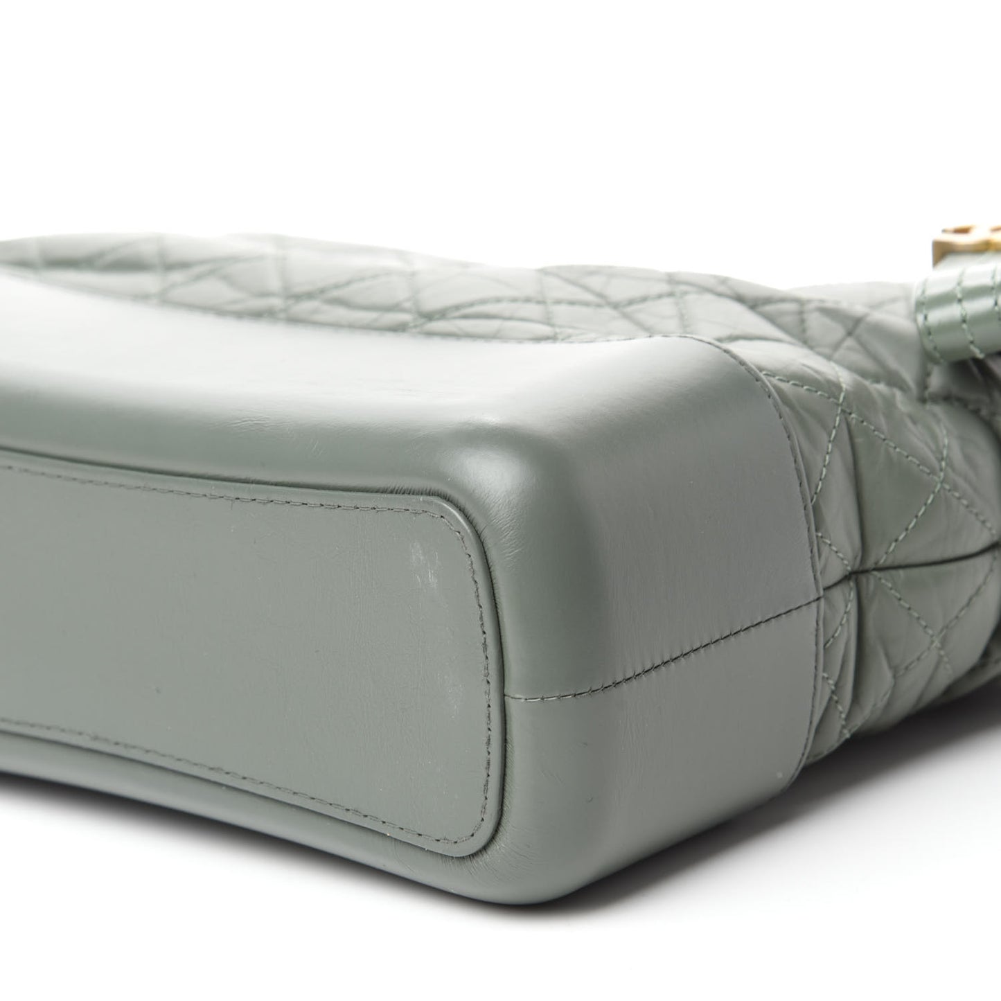 Aged Calfskin Quilted Medium Gabrielle Hobo Green