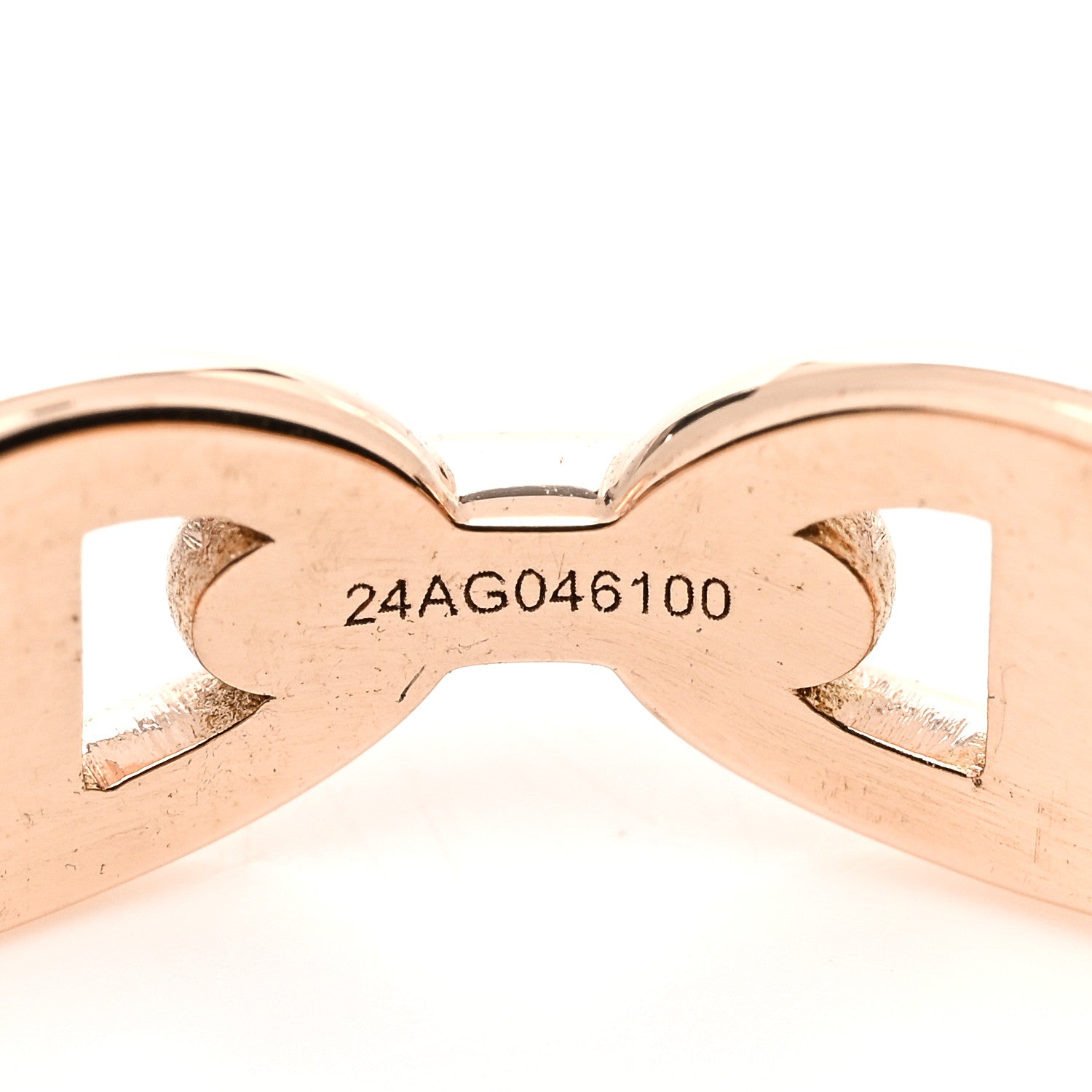 Hermes 18K Rose Gold PM Chaine d'Ancre Enchainee Ring 57 8 6 of 9
