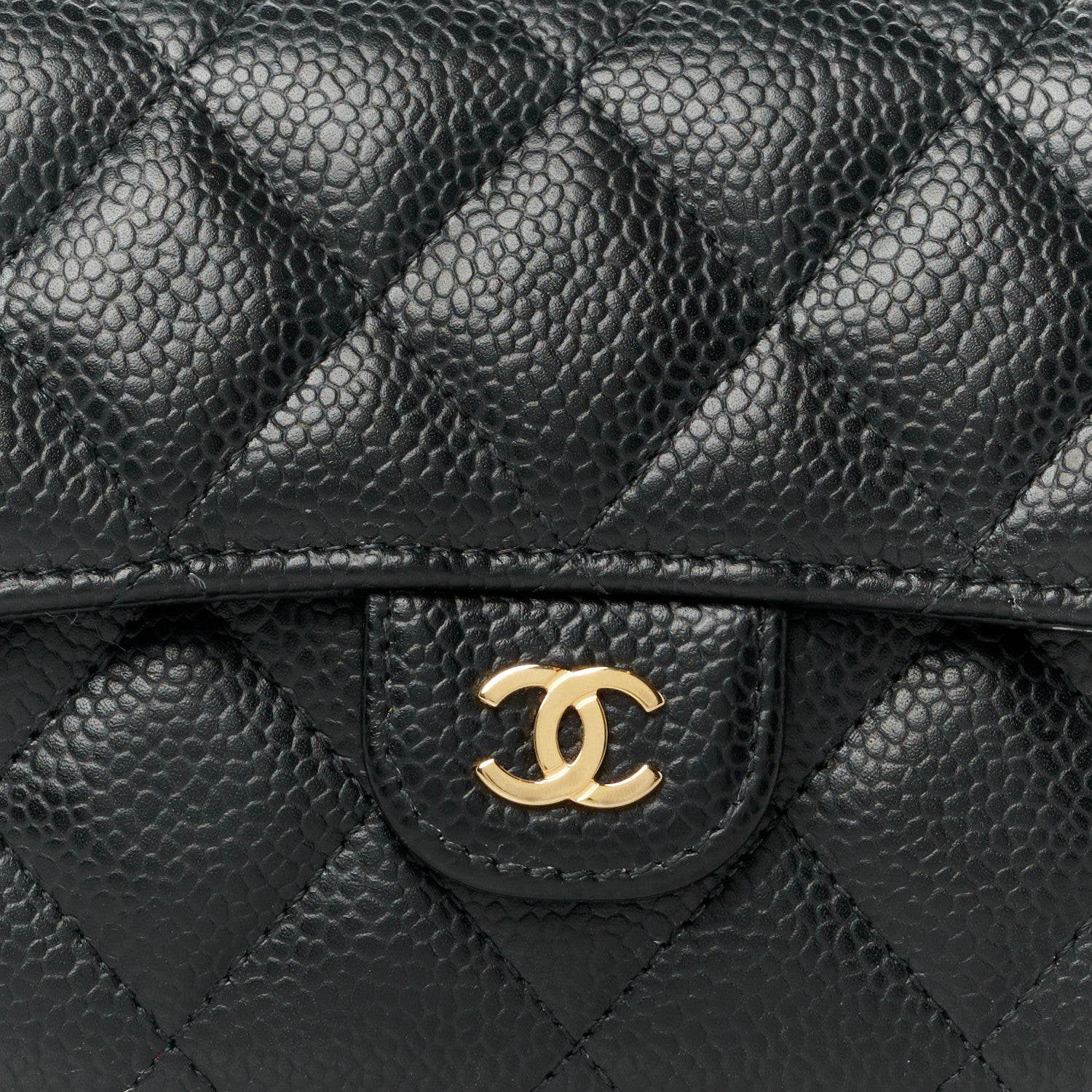 Chanel Caviar Quilted Large Gusset Flap Wallet Black 9 of 10