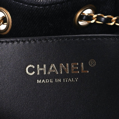 Chanel Washed Denim Quilted Small  25 Handbag  Black 4 of 9